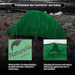 Naturehike Cloud-Up 2 Upgrade Camping Tent 2 Person 3-4 Season Lightweight Backpacking Tent (Bud Green 210T)