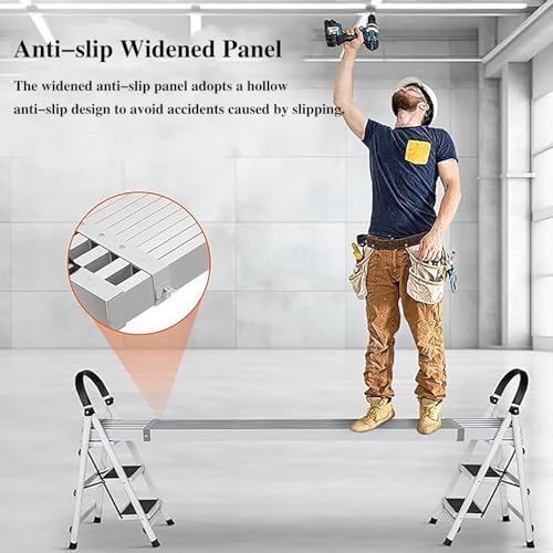 Adjustable Telescoping Scaffolding Plank - Non-Slip Extension Workbench for Safe, Versatile Elevated Work, Heavy-Duty Support, Ideal for Construction and Home Projects,185cm(6ft)