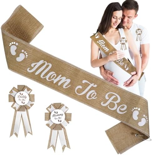 Grevosea Mom to Be Sash Baby Shower Decorations...