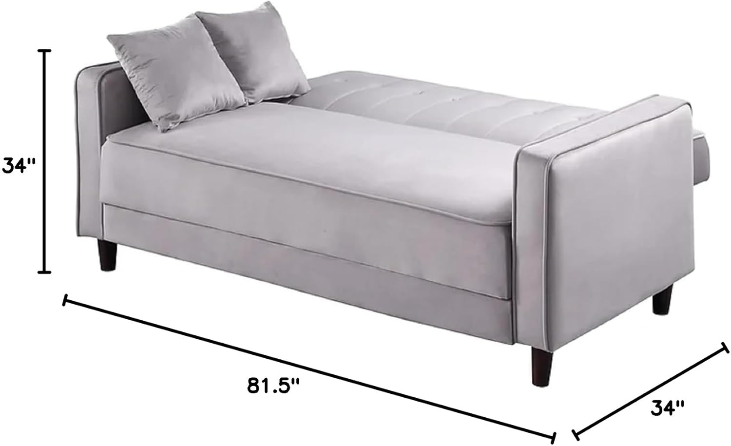 Altena Grey 2-Piece Living Room Sleeper Sofa Bed Set in Fabric