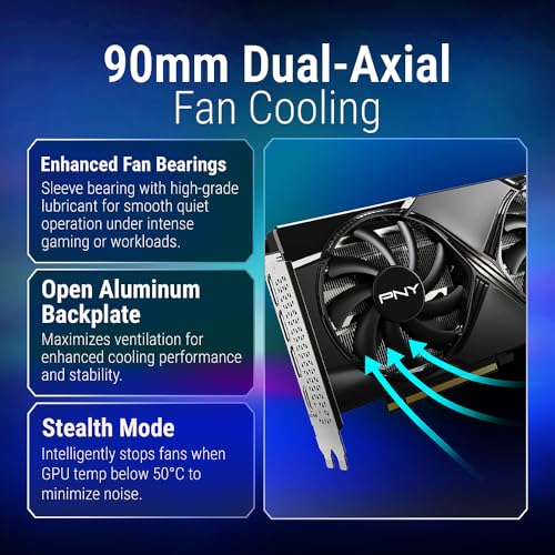 Image of PNY NVIDIA GeForce RTX 5060 Ti OC Dual Fan, Graphics Card (8GB GDDR7, 128-bit, Boost Speed: 2692 MHz, SFF-Ready, PCIe 5.0, HDMI /DP 2.1, 2-Slot, NVIDIA Blackwell Architecture, DLSS 4)