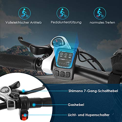 ANCHEER 26 Zoll E-Bike Klappbar MTB Herren Damen, Klapp Ebike mit 250 Watt Motor 36V 8Ah Lithium-Akku, Faltbares Pedelec Faltbar Elektrofahrräder Klappbares Elektrofahrrad 21-Gang Vollfederung – Bild 4