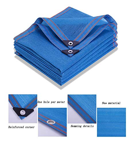 SombraMalla de sombrilla negra del 90%, malla de protección para exteriores de red de protección solar con engrosamiento de cifrado, malla de aislamiento térmico de techo de balcón de jardín,Azules, t