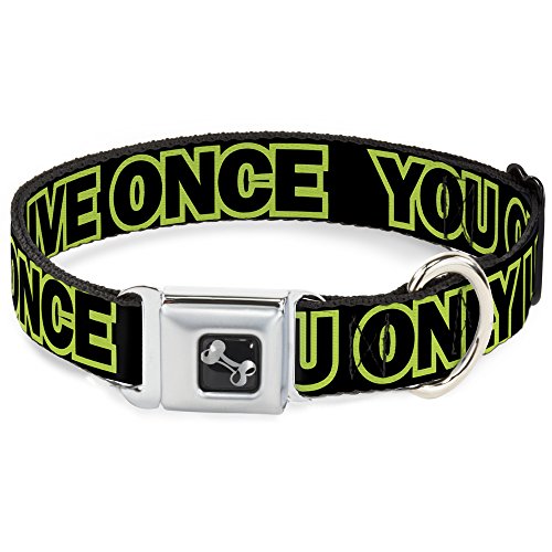 Collier de Chien Ceinture de Sécurité Nylon Résistant Vert Fluo Taille Medium - 2