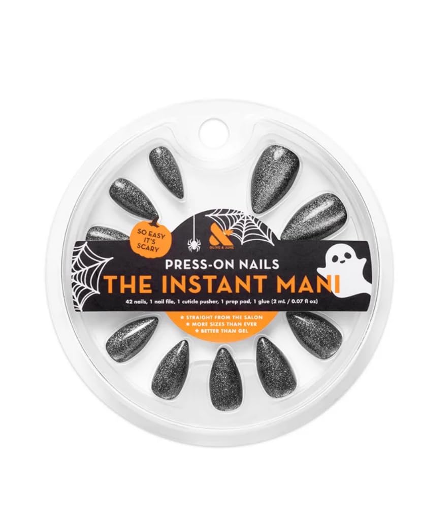 Olive & June Instant Mani Medium Stiletto Press-On Nails, Velvet Ink, 42 Pieces