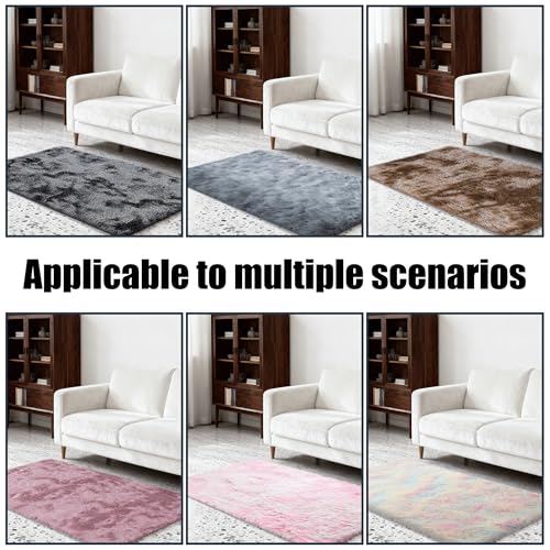 Tapis Shaggy Rose 130x260 cm à Poils Longs Lavable et Antidérapant - 3