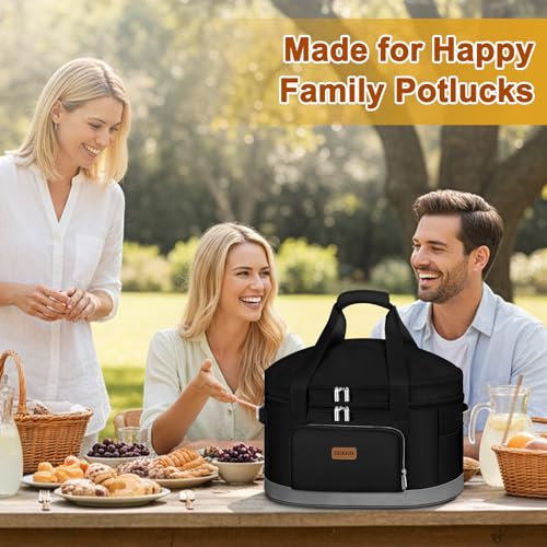 DEEGO Carrying Bag for Crock-Pot 6-8 Quart, 2-Layer Insulated Portable Slow Cooker Bags with Support Pad, Lid Fasten Straps & Easy-Clean Liner, for Family Gatherings Potlucks, Gifts for Women by DEEGO - Image 3