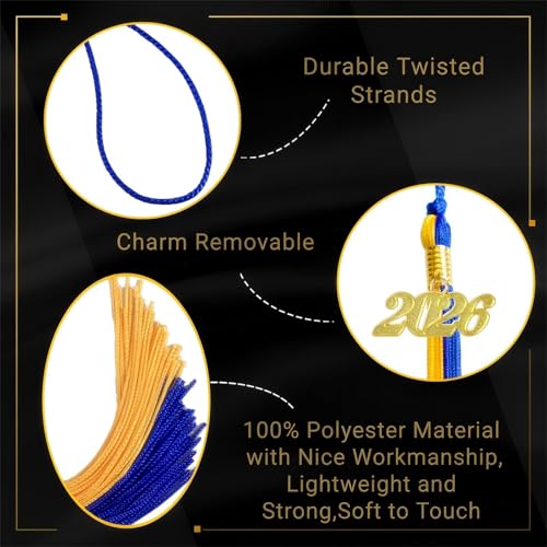 Image of Blue and Gold Graduation Tassel 2026 for Grad Cap and Graduation Ceremony Accessory Decoration