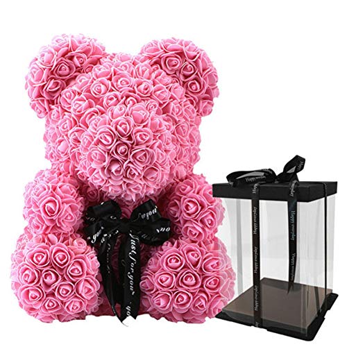 ESHOO Fleurs artificielles en Forme d'ours en Forme de Rose, Ours Teddy Rose Cadeau De Décoration