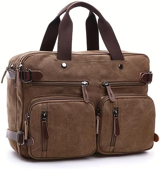 Canvas Laptop Bag With Laptop Compartment & Adjustable Strap