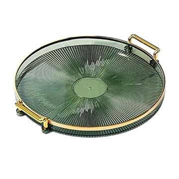 Vassoio da Portata, con Manici Espositore per Trucco per profumi Cosmetici Vassoio Decorativo Decorativo Multifunzione, Vassoio per Gioielli, Verde