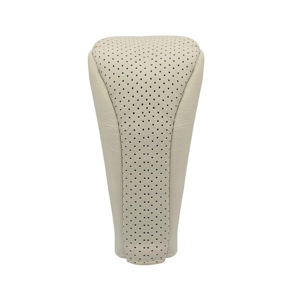 HYASDBWE Car Leather Gear Shift Knob Covers Zipper Handbrake Cover Automatic Transmission Handle Stick Cover Protector Auto Part Gear Shifter Parts(Gray)
