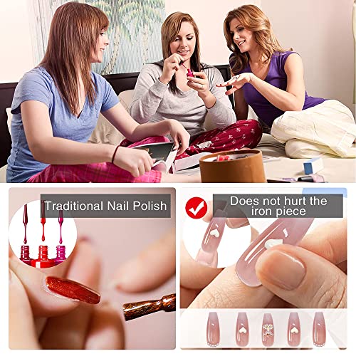 Image of MAYCREATE Pink Gradient French Press On Nails 24Pcs Adhesive Tabs | Easy Application, Full Cover Fit, Pink Gradient Style, Gel Nail Design, Adhesive Tabs Included