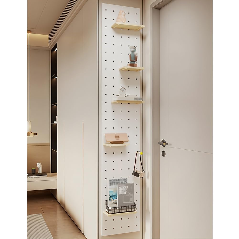 Kit da parete modulare in legno, sistema di sospensione versatile con accessori per casa e ufficio, bianco, 40 x 150 cm, ideale per organizzare e esporre oggetti