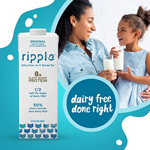 Ripple Non-Dairy Milk | Vegan Milk With 8G Pea Protein| Shelf Stable Single Serve Cartons | On-The-Go | Non-Gmo, Plant Based, Gluten Free | 32 Oz (18 Pack) #TOP6