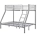 Produktbild ArtLife Kinder Hochbett Jonas mit Leiter, Gitter & Lattenrost | 90/140 x 190 cm Liegefläche | Metall | Silber | Kinderbett Etagenbett Doppelstockbett