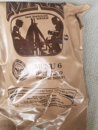 LoJo Surplus 2022 Genuine Military MRE Meals Ready to Eat with Inspection Date 2022 or Newer (Beef Taco)