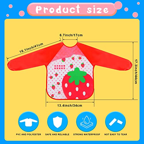Funtery 12 Packs Kids Art Smock Long Sleeve Waterproof Painting Apron For Kids Paint Clothes Artist Aprons Toddler Art Supplies 1-4 Years thumb #1