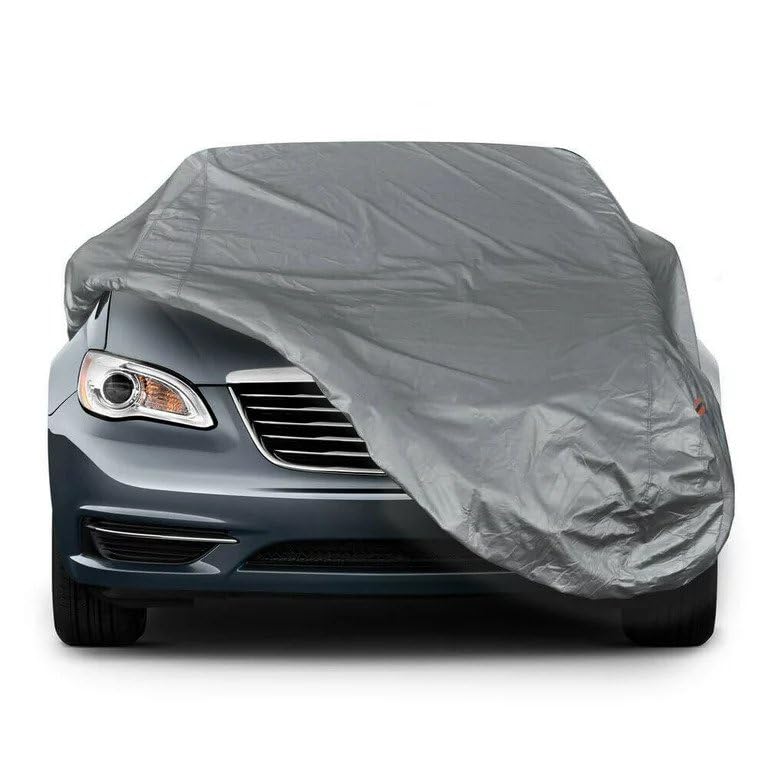 YU WELL Car Cover with Mirror pocket For all Weather Waterproof Windproof Dustproof UV protection Scratch Resistant Universal Full Cover Medium Size