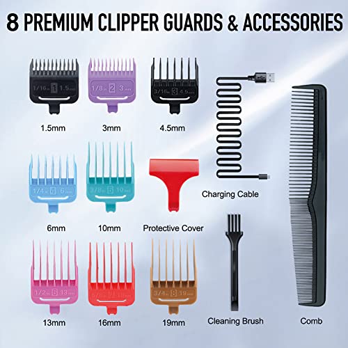 Hatteker Professional Hair Clipper For Men, Cordless Rechargeable Hair Trimmer Eletric Beard Shaver Barber Gromming Kit Led Display (Gold) #TOP6