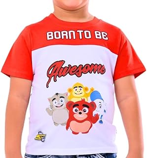 Cotton Zone Adventure Palace Boys- - Cotton- 2 colors t-shirt- white and red size