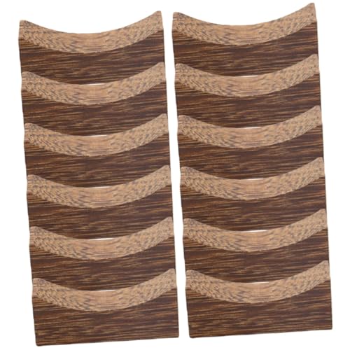 iplusmile 12個 和風木製箸置き 食卓用スプーンフォークホルダー 滑らか仕上げ 耐久性 家用テーブルウェアホルダー 和モダンインテリアに