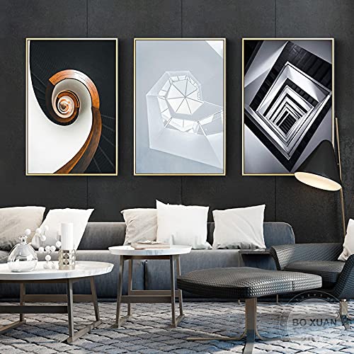 Peinture toile art moderne triptyque City Stay pour salon 60x90cm x3 sans cadre