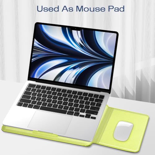 Image of Fintie Sleeve Case for MacBook Neo 13 Inch, MacBook Air 13.6 /13.3 Inch, MacBook Pro 13 Inch, Other Up to 13 inch Laptop Tablet - Slim Bag Cover with Stand, Synthetic Leather, Magnetic Closure, Citrus
