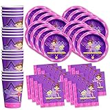 Gymnastics Star Birthday Party Supplies Set Plates Napkins Cups Tableware Kit for 16 by Birthday Galore