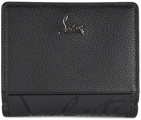 未使用級✨クリスチャンルブタン　二つ折り財布　パロマ　レザー　ブラック　シボ革 未使用級✨クリスチャンルブタン二つ折り財布パロマレザーブラックシボ革