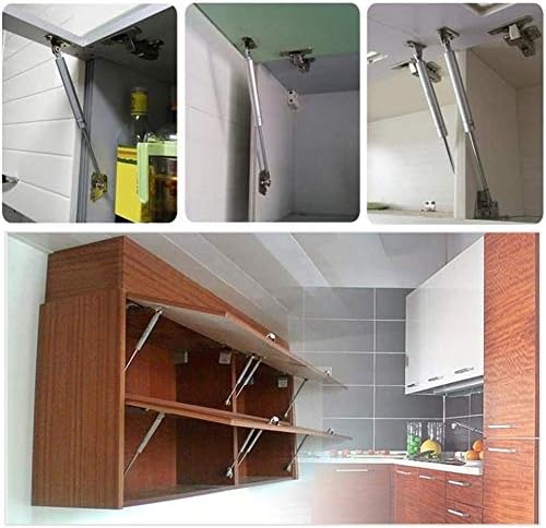 Miniatura 8 de Hxchen 4 bisagras de gabinete de soporte hidráulico, 8 pulgadas, 120 N, tapa de cierre suave y amortiguador telescópico para puerta de gabinete de