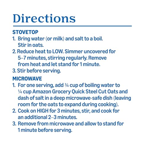 Image of Amazon Grocery, Steel Cut Quick Oats, 25 Oz