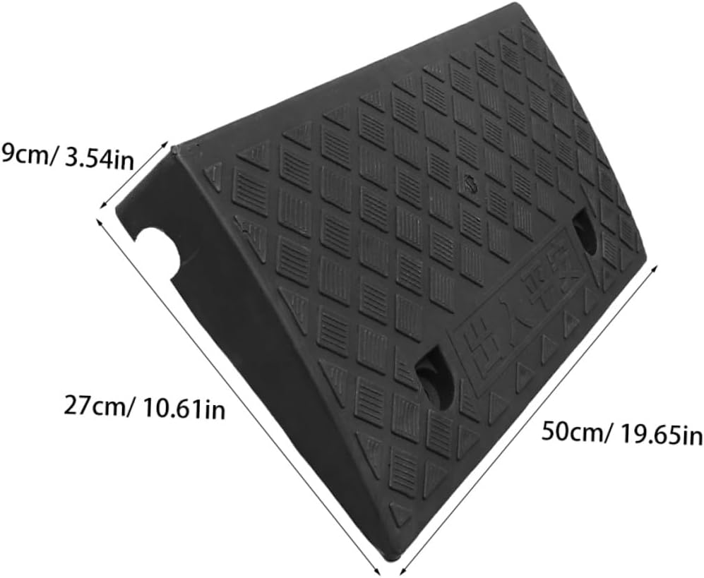 Car Plastic Ramp 50x27x9cm Rubber Threshold Ramp for Vehicle Loading for Driveway Use
