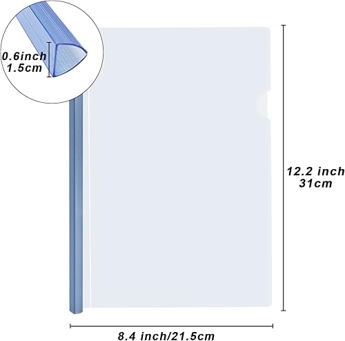 Miniatura 2 de Paquete de 10 portadas transparentes para informes tamaño A4 con barras deslizantes, carpeta de archivos de presentación de 0.59 pulgadas, capacidad