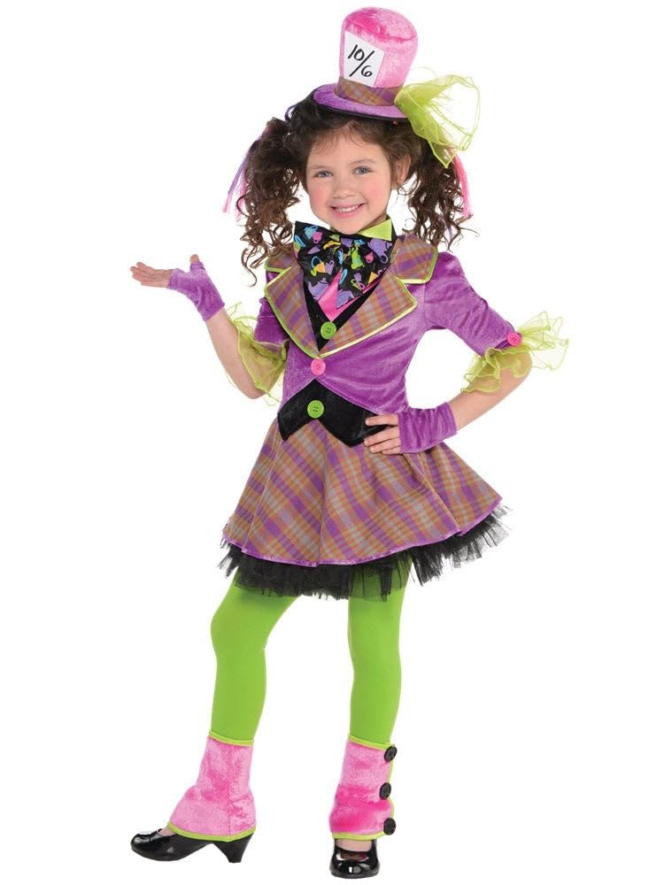 amscan 9901797 - Kids Mad Hatter Girl World Book Day Fancy Dress Costume Age: 6-8 Yrs
