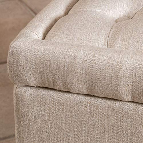 Christopher Knight Home Chantelle Fabric Storage Ottoman, Linen Medium #TOP4