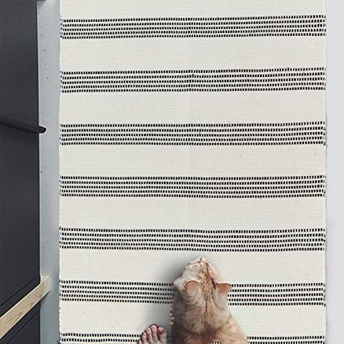 Stripe Boho Rug Runner 2' X 4.3', Kimode Farmhouse Cotton Woven Small Traffic Area Rug Washable Fringe Tassels Throw Rug For Bathroom Kitchen Bedroom Laundry Doorway, Cream #TOP4