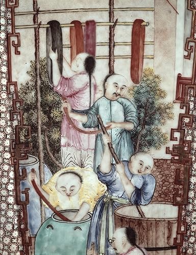 Toile Vase Chinois Dynastie Ming Grand Format 60x90cm pour Corriger un Mur Vide