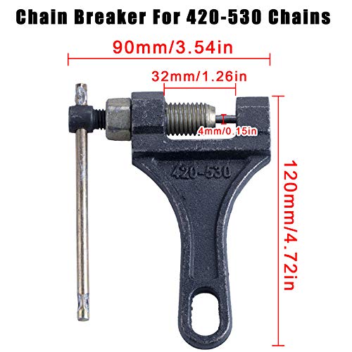 Cncmotok 420 Motorcycle Chain+ Chain Breaker,420 Standard Roller Chain 132 Link For 110Cc 125Cc Dirt Pit Bike Atv Quad Go Kart Scooter Mini Bike #TOP4