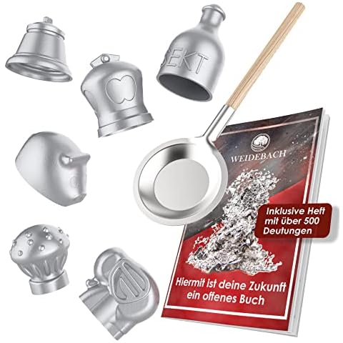 WEIDEBACH® Funny Wax Casting Set, Lead Casting Alternative Including Book with Over 500 Interpretations, Non-Toxic New Year's Eve Wax Casting Set, Indicate Future with Wax Casting New Year's Eve Cover
