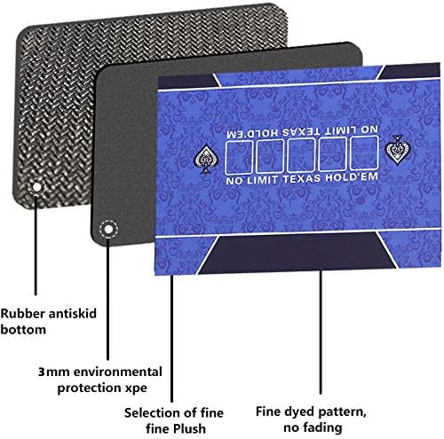 Miniatura 3 de Alfombrilla de póquer profesional de 70 pulgadas x 35 pulgadas, 8 jugadores de goma portátil Texas Hold'em Poker con bolsa de transporte para jugar