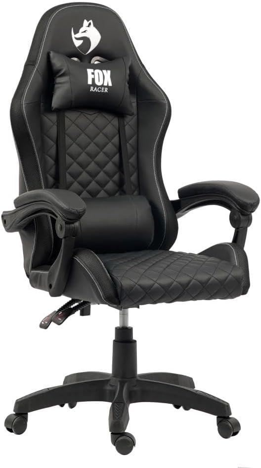 Cadeira Gamer Fox Vulpes Com Ajuste Reclinável Com Almofadas Até 110kg Preto