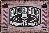 30 x 20 cm Retro Blechschild – Barber Shop Vintage – Deko Schild für Friseur, Barbier, Coiffeuer, Hairstylist und Zuhause