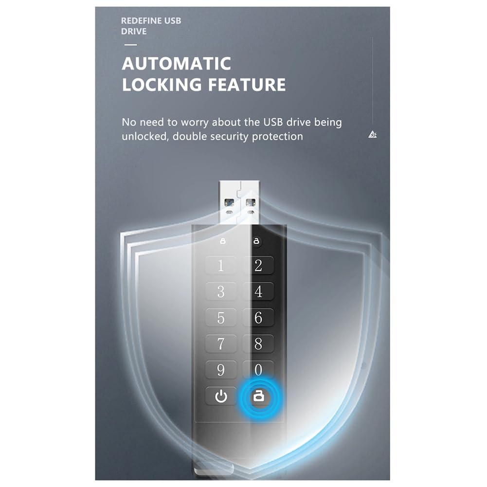 Malloy Chiave USB Criptata USB 3.0 Chiavetta USB Crittografata e Sicura Chiavetta USB Crittografata Hardware Sicuro unità Flash USB 32G