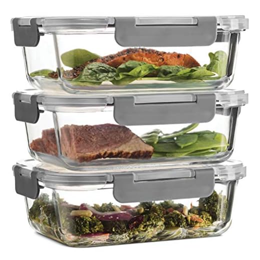 Superior Glass Meal Prep Containers - 3-pack (35oz) Newly Innovated Hinged BPA-free Locking lids - 100% Leak Proof Glass Food Storage Containers, Great on-the-go, Freezer to Oven Safe Lunch Containers