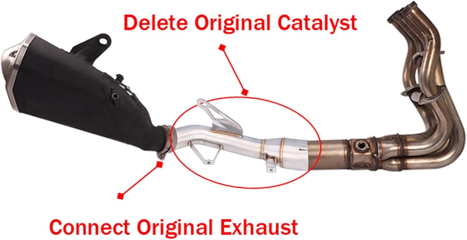 Tubo Centrale di Scarico Moto Aramox Sostituzione del Tubo di Collegamento Centrale in Acciaio Inossidabile 304 Resistente Al Calore per Z900 2017‑2021