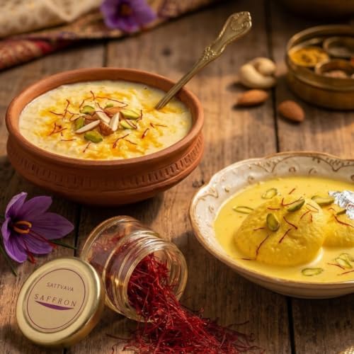Image of Sattvaya Organic Saffron Threads - 100% Pure & Natural, Chemical-Free, Lab-Tested, Premium Grade A+ Kashmiri Kesar for Cooking, Tea & Desserts