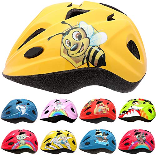 Skullcap® Fahrradhelm für Kinder Kinder-Helm für City-Roller, Longboard, Scooter - Gelber Kinderhelm für Inliner, Schlittschuh & Rollschuh Honig-Biene Cover