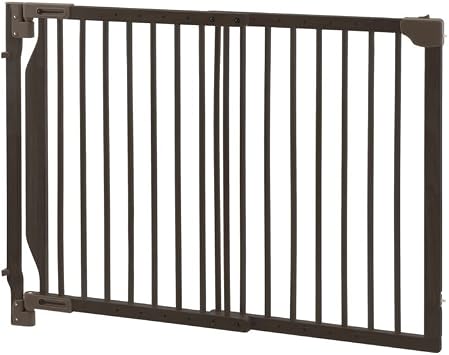 Richell Expandable Walk-Thru Pet Gate Brown, Small