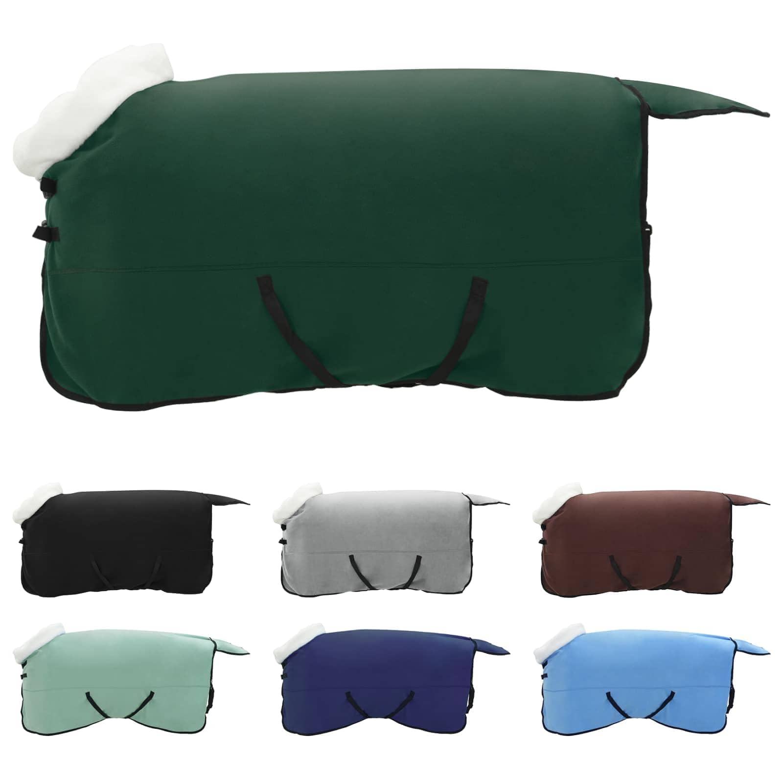 vidaXL Manta para Caballo Verde Oscuro Completo 135 cm Forro Polar, Manta Moderna para Caballos, Invierno, Forro Polar, Equipo Ecuestre, cálido, Ajustable